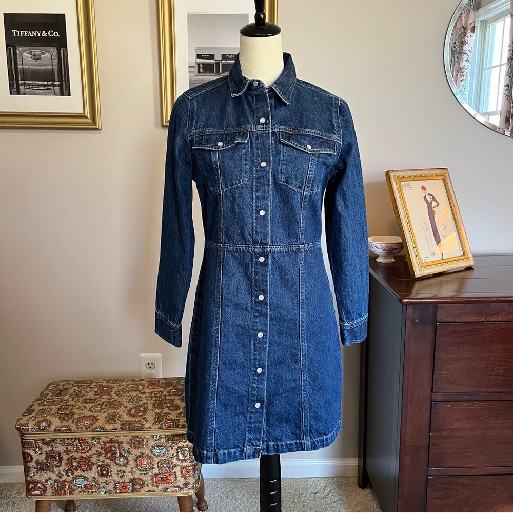 GAP Dark Blue Denim Shirtdress